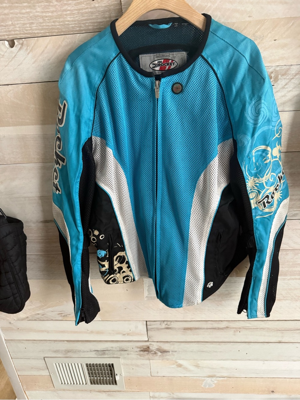 Joe Rocket Womens Padded Blue Paisley Biker Motorcycle Jacket XL